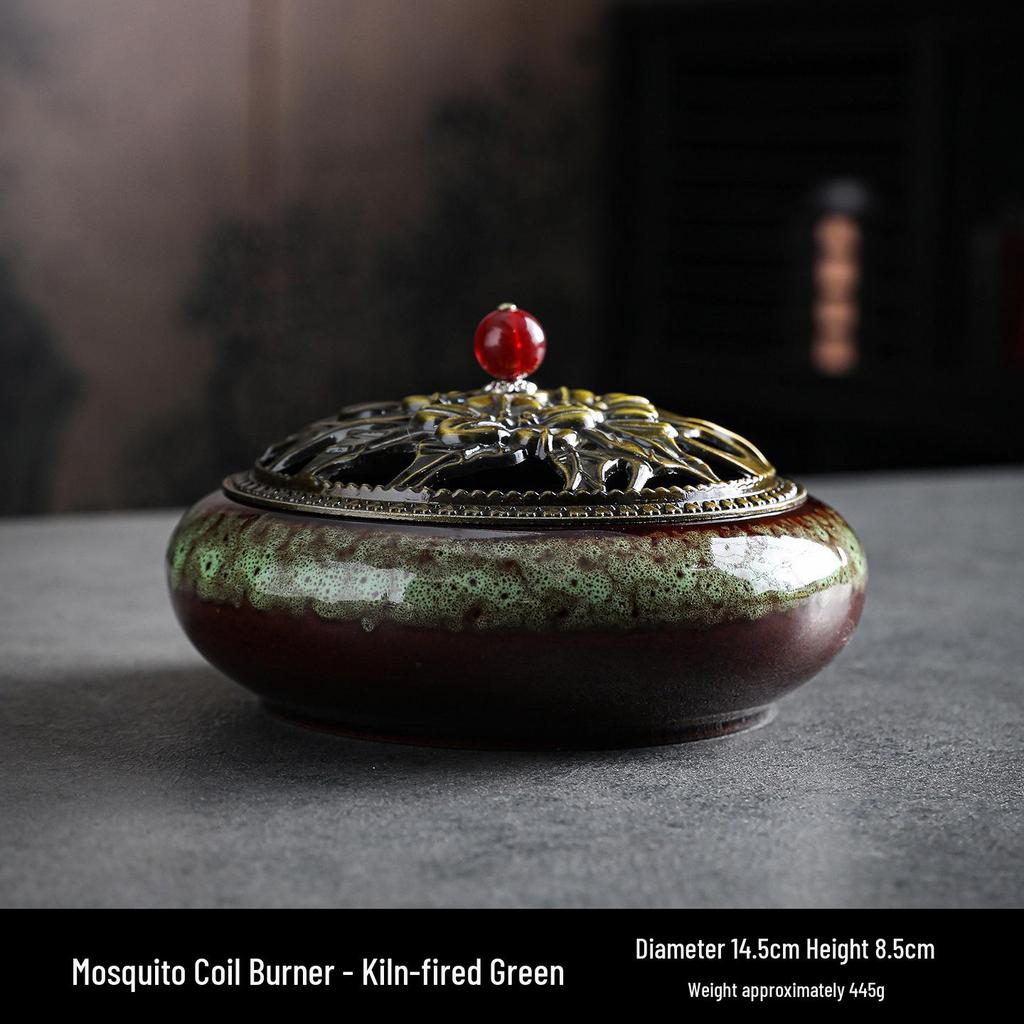 Large Ceramic Mosquito Coil and Incense Burner: Indoor Sandalwood and Agarwood Holder