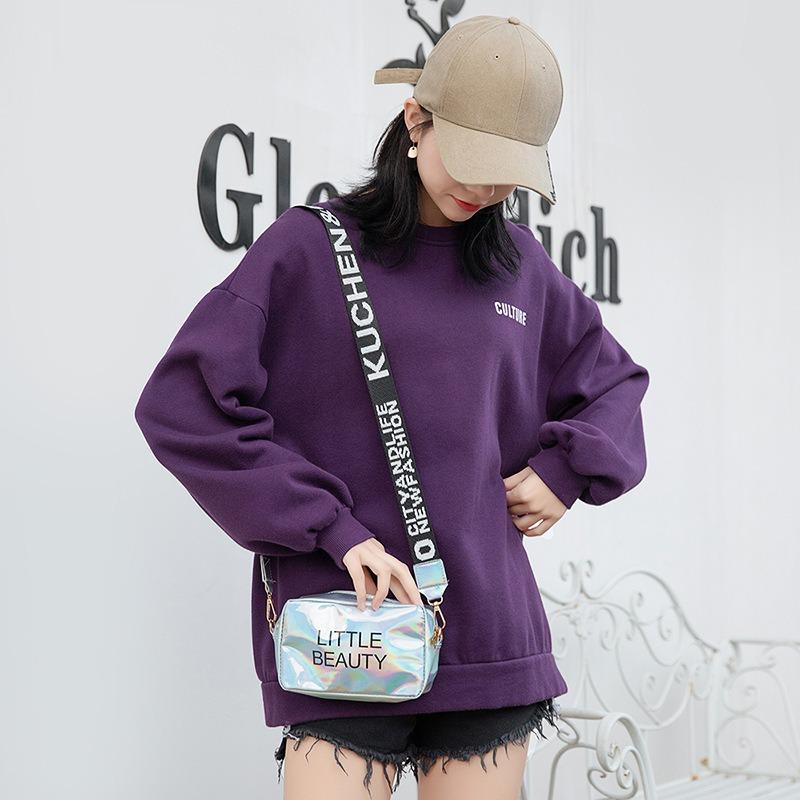 Spring new product change bag printed glossy cool laser letter mobile phone bag women's bag