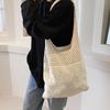 Yogodlns Wool Knitted Shopping Tote Bag for Women Vintage Cotton Girls Shoulder Bag Large Capacity Female Handbag Crochet Bag