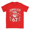 Mens Womens Jingled By 67 Six Seven Brainrot Ugly Christmas Santa  Shirt Pure Cotton New Arrival T-Shirt  Clothing Outfits