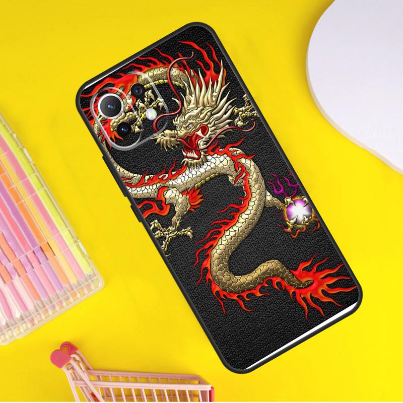 Asian Chinese Dragon Cover For Xiaomi 14 Ultra 13 11T 12T 13T 14T Pro POCO X6 X7 Pro X3 X5 F3 F5 F6 M6 Pro Case