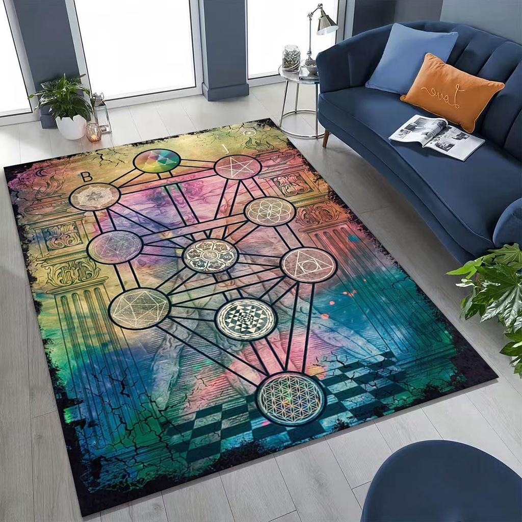 Bohemia Yoga Chakra Mandala Spirit Meditation Rug for Bedroom Living Room Sofa Home Doormat Decor,Large Kids Non-slip Floor Mat