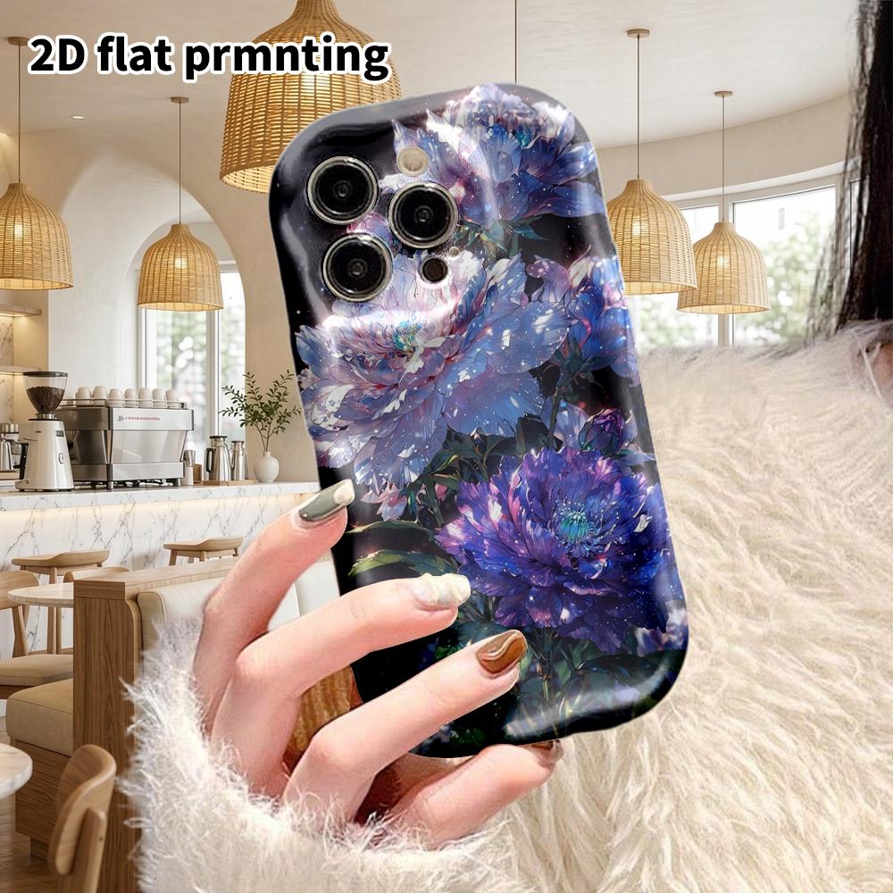 Phone Case: 2D flat design suitable for iPhone 18, 17, 16, 15, 14, 13 Pro film protective case, couple style, nebula peony, Christmas and Halloween gi