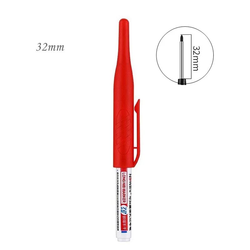 32/20mm Waterproof White Oily Deep Hole Long Nib Head Markers Pen Set for Metal Perforating Bathroom Woodworking Decoration Tool