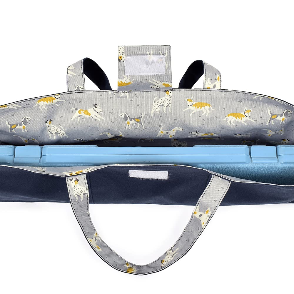 LAURA ASHLEY  COLORFUL CANDY STYLE Boy's Pianica Case with Shoulder Strap, DOGS with Royal Navy, N4339300