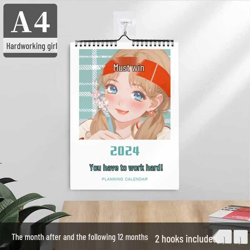 

2024 Large Household Living Room Calendar Planner Wall Sticker for Postgraduate Exam Preparation