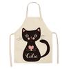 Nordic Cat Linen-Like Sleeveless Kitchen Apron