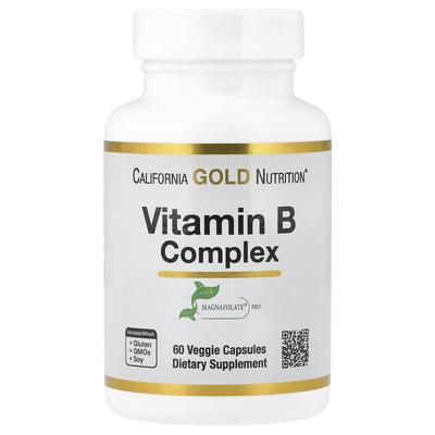 Contains Vitamin B Complex, Folic Acid, Biotin, Pantothenic Acid, Vitamin B6, 60 Veggie Capsules