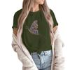 Women's Fashion Casual Printed Round Neck Short Sleeved Pullover T-Shirt Top