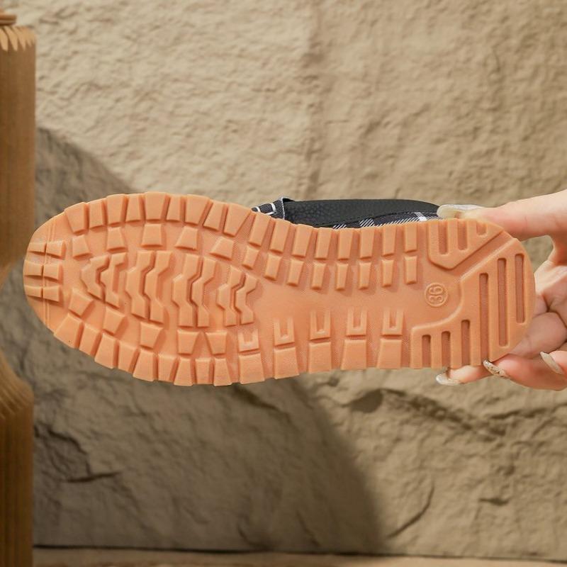 Fashion New Doudou shoes with high-end soft leather and soft sole, casual checkered leather shoes, lazy and trendy women's shoes