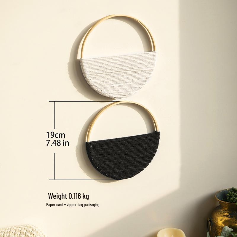 Bohemian Double Round Woven Wall Rack - Handmade Hanging Decor