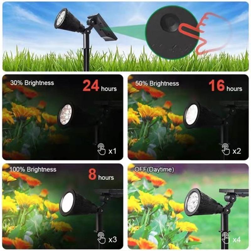 Led Solar Spotlight 7 Color Changing 180 Degree Adjustable Outdoor Garden Landscape Decorative Light