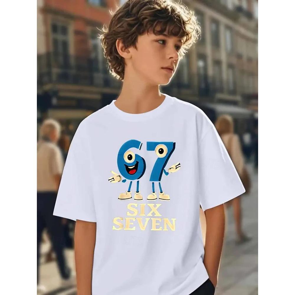 Children's Patterned Soccer Fun No. 67 T-Shirt Crew Neck Short Sleeve