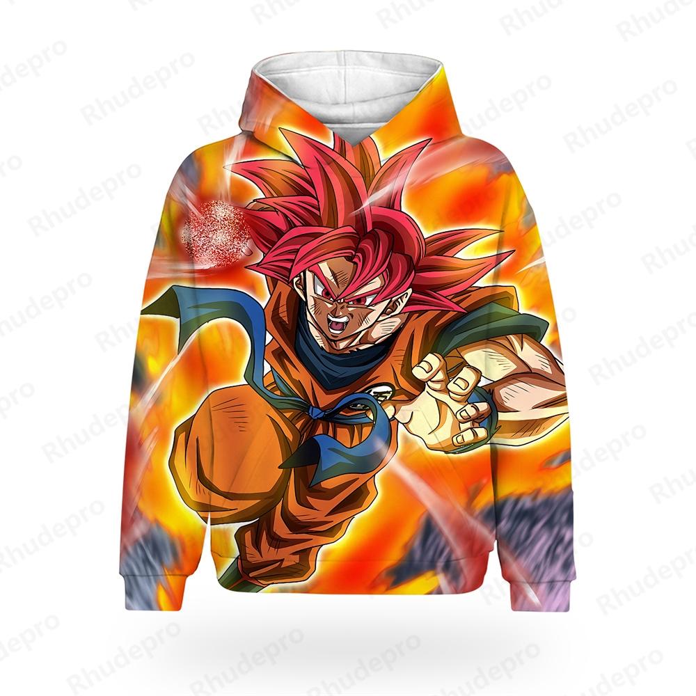 2025 Herbst Kinder Neu 3D Heiß Goku Vegeta Allover-Print Cosplay Kinder Street Hoodie Unisex Top Übergroß Langarm