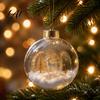 Transparente Weihnachts-Kugel-Deko Weihnachtsbaumkugel-Schmuck mit LED-Lichtern Schneeszene Acryl Klar Hängende Dekorationen Dekor Bruchfest Baum Saisonal