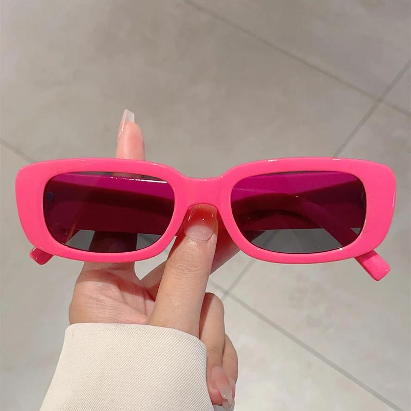 Vintage Rectangle Sunglasses Women New in Original Shades for Wedding Trendy Fashion Design Party Bride Sun Glasses