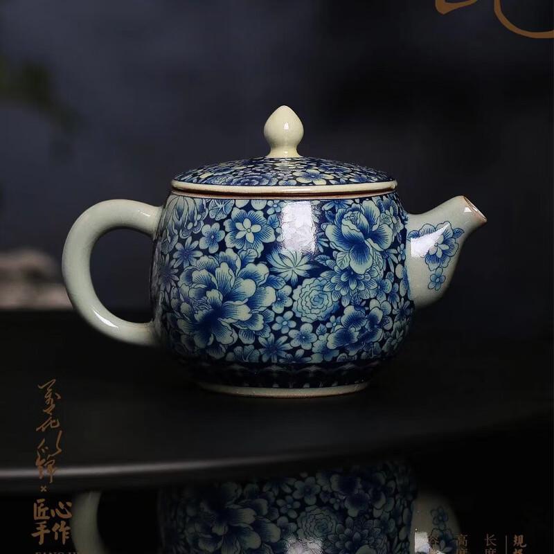 Ru Kiln Blue and White Sancai Gaiwan