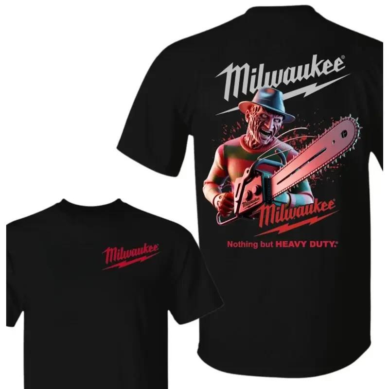 Milwaukee Tools Freddy With Chainsaw 2 Sided Unisex Tee Unisex T-Shirt XXXL