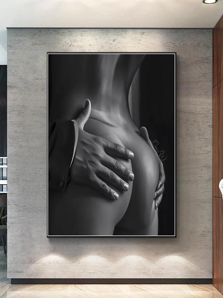 Black White Sexy Men and Women Couple Love Canvas Paintings Posters and Prints Wall Art Pictures for Living Room Home Decoration