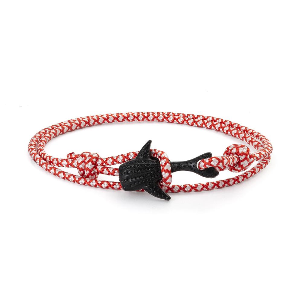 Fashion Nylon Bracelets For Men Women Couple Gifts Wrap Braided Wristband Male Bracelet Rope Alloy Hook Anchor Bangle
