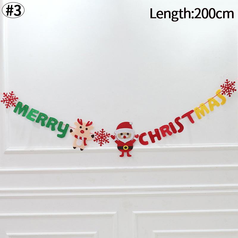 Christmas Decorations Christmas Hanging Flag Xmas New Year Party Decoration Supplies Kawaii Felt Xmas Banner Hanging Navidad