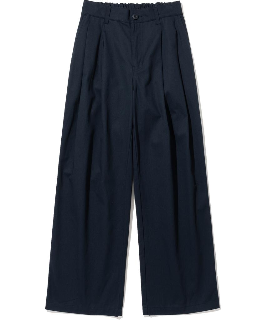 NOT4NERD Two Tuck Wide Cotton Pants - Navy