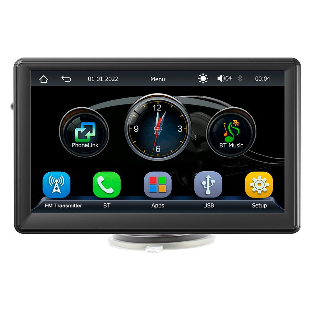 7-Zoll Tragbarer Kabelloser CarPlay Bluetooth MP5 Player mit Radio & Kartenslot