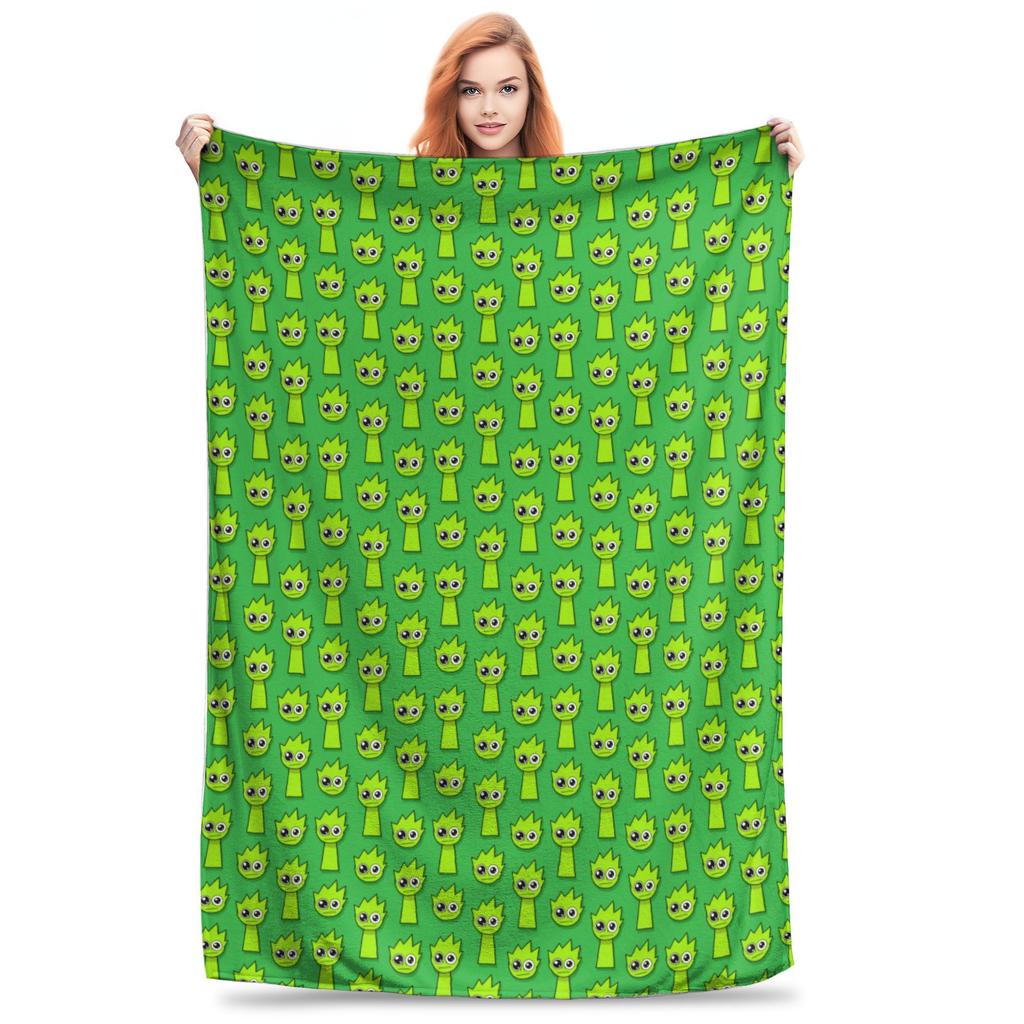 Cartoon Sprunki Game Blanket Flannel Autumn/Winter  Breathable Ultra-Soft Throw Blankets for Home Office Plush Thin Quilt,