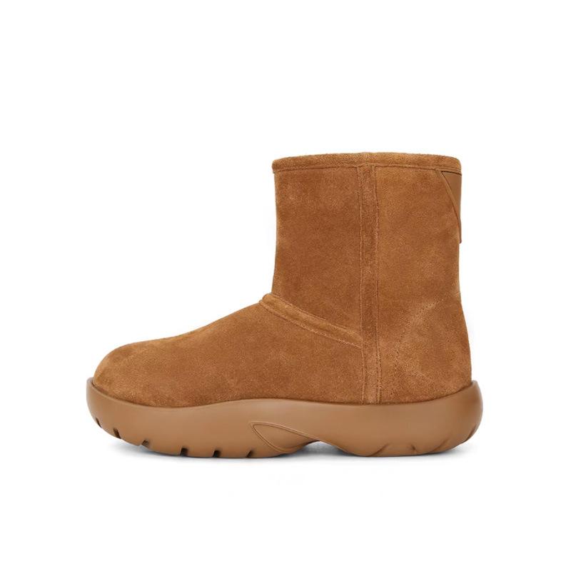 Winter Kuhfellwolle warm kurze Schneestiefel Damen verdicktes Samt rutschfestes Leder Baumwolle kurze Stiefel