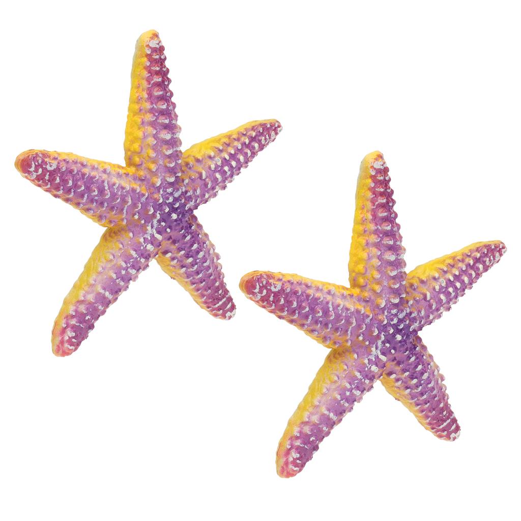 2Pcs Starfish Toy Simulation Details Cute Appearance Vivid Bright Colors Unique Texture Resin