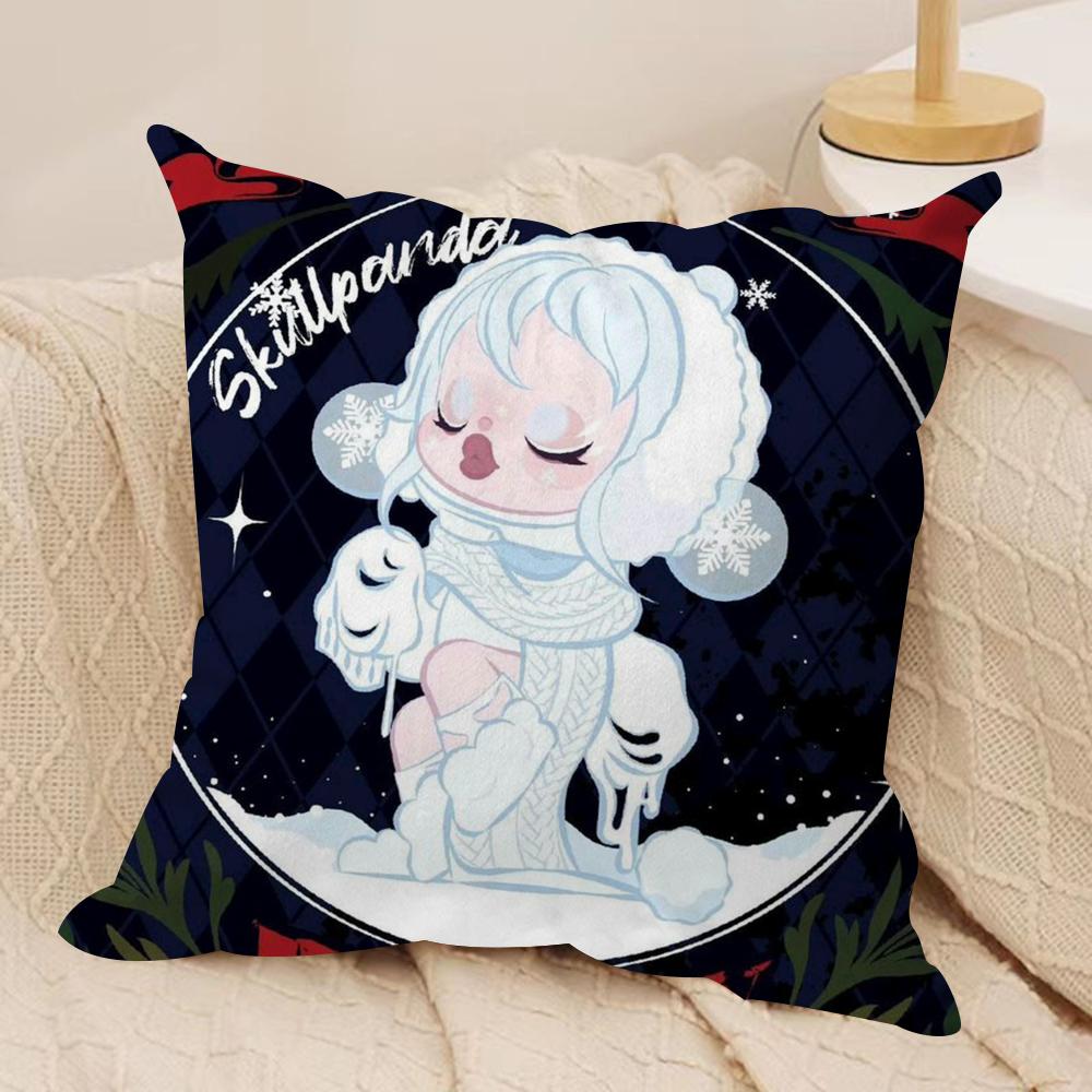 Cute Aniamls Cool Cushion Cover Silky Short Plush Sofa Pillow Cover Hidden Zipper Soft Dustproof Case for Home Decor