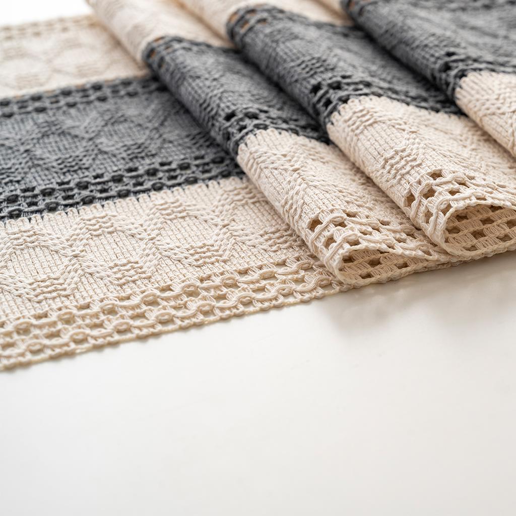 Böhmisch Rustikal Hochzeit Brautparty Abendessen Baumwolle Leinen Tischläufer