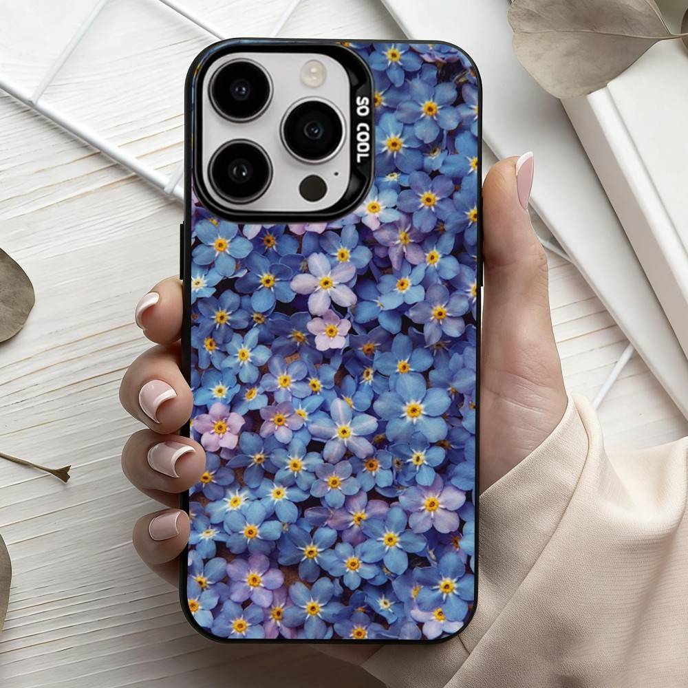 F-Flowers A-art Phone Case For iPhone17,16,15,14,13,12,11 Plus,Pro Max Candy Silver Plated Inside Cover