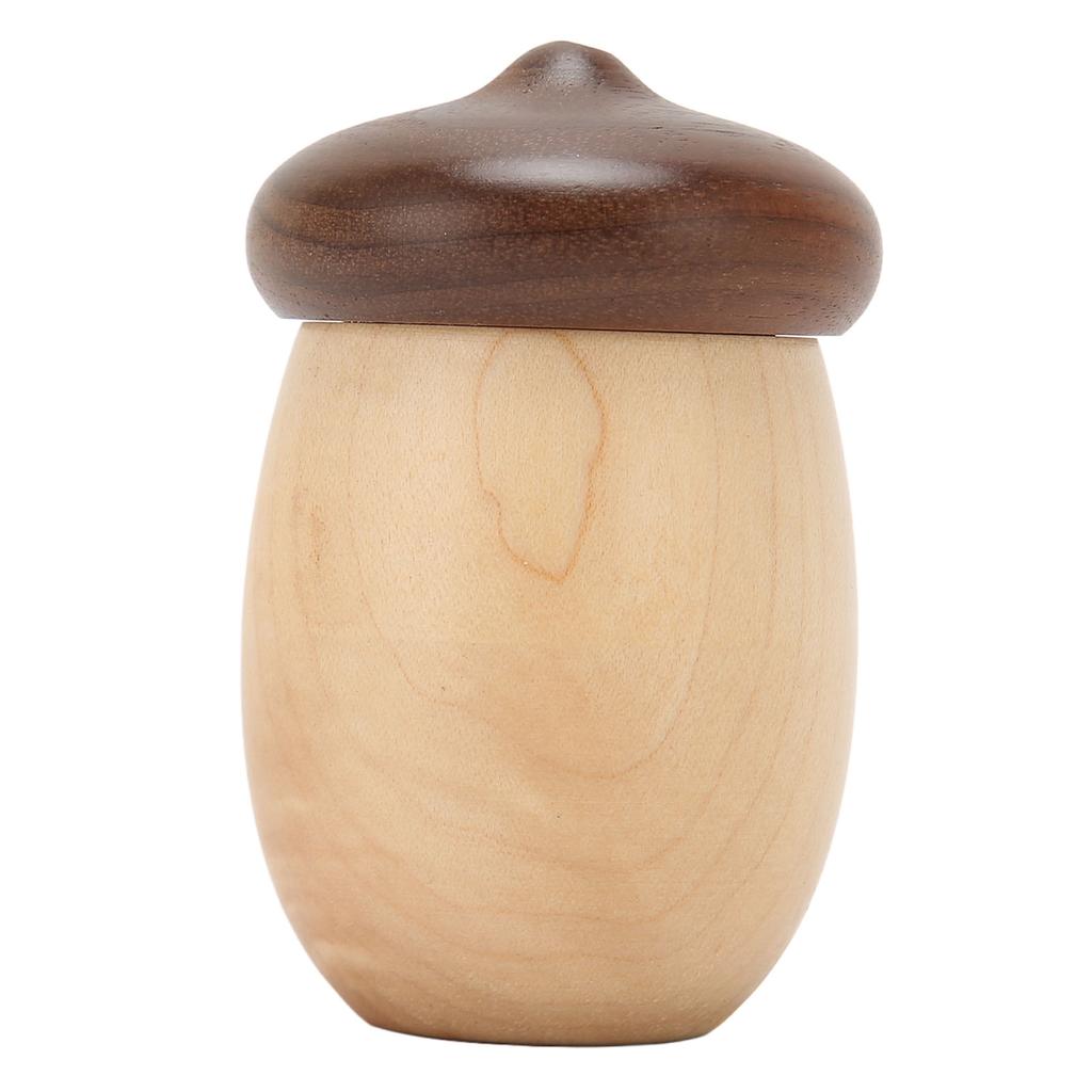 Acorn Shaped Toothpick Container 8cm Height Rounded Structure Eco Friendly Wood Toothpick Holder for Office Restaurant