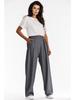 Elegant Wide-leg Trousers Made of Fabric, Gray S