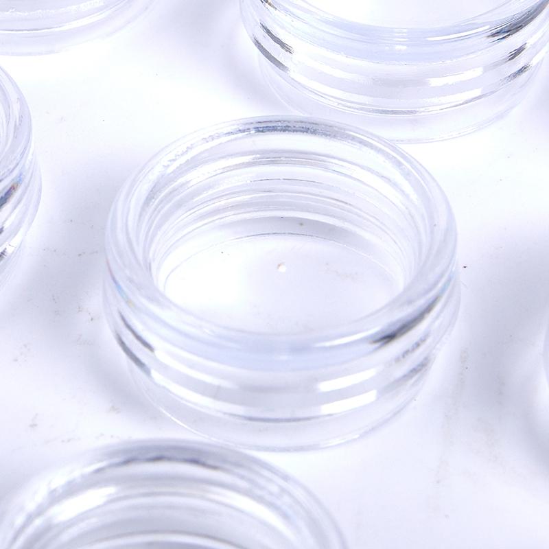 50pcs Clear Cream Jar Mini Cosmetic Bottles Containers Transparent Pot For Nail