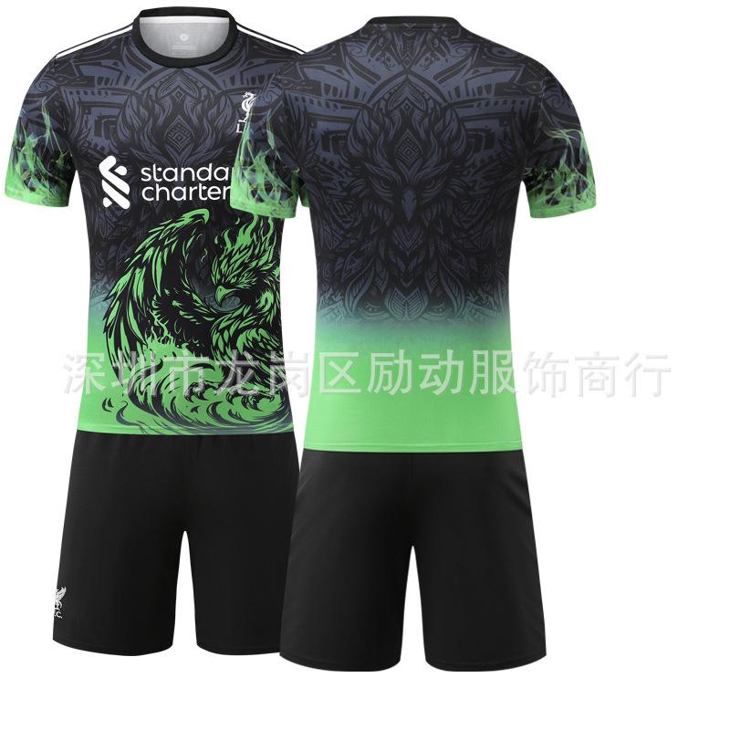 Klubové zelené přechodové tričko Wirtz Salah Liverpool Speciální pamětní edice Rychleschnoucí