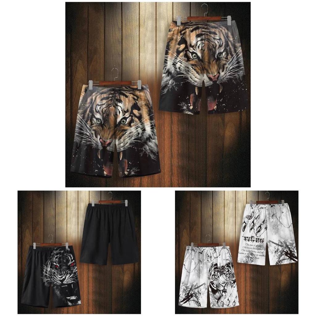 Yellow Black White Tiger Boxing Muay Thai Kickboxing Training Shorts Print Martial Art Boxer Unisex Men Women Kid Fighting Fitness Sport Gym Workout