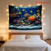 Tropical Coral Reef Ocean Tapestry Wall Hanging Decor for Bedroom Bathroom Aquarium Waterproof Beach Art with Lights