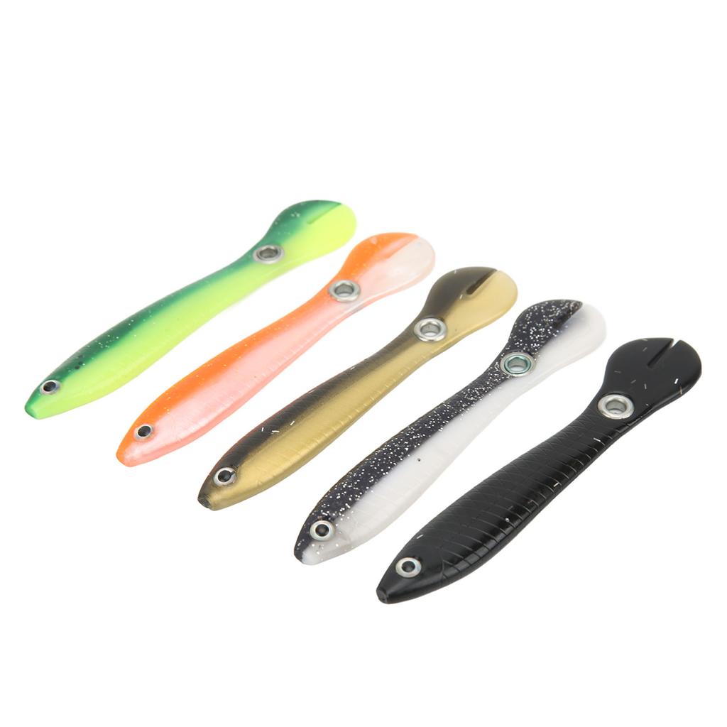 5 st Konstgjort Fiskebete 10cm 3D Simulation Silikonöga Livlig Bärbar Löja Mjukbete