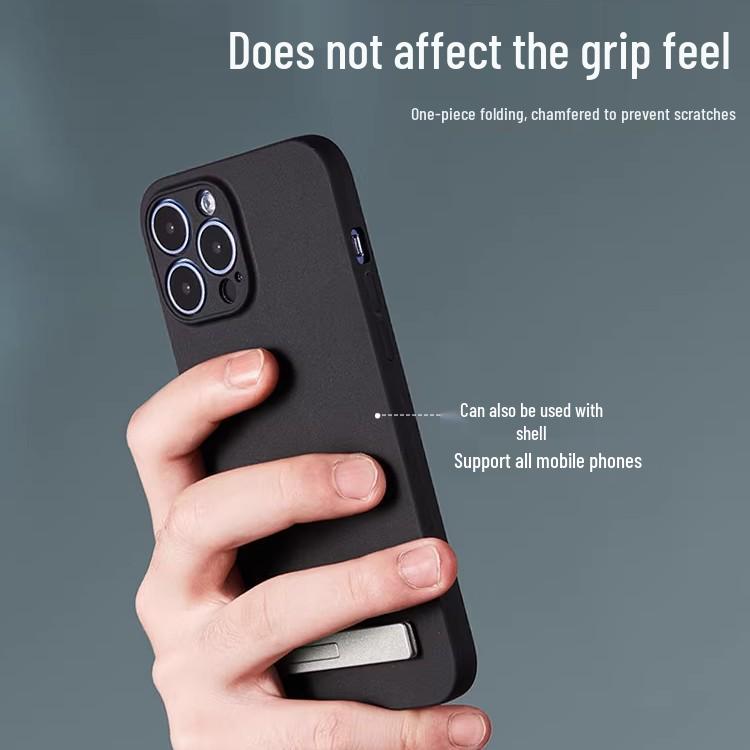Invisible Desktop Phone Holder and Stand with Metal Ring Buckle - Portable, Adhesive Back Support