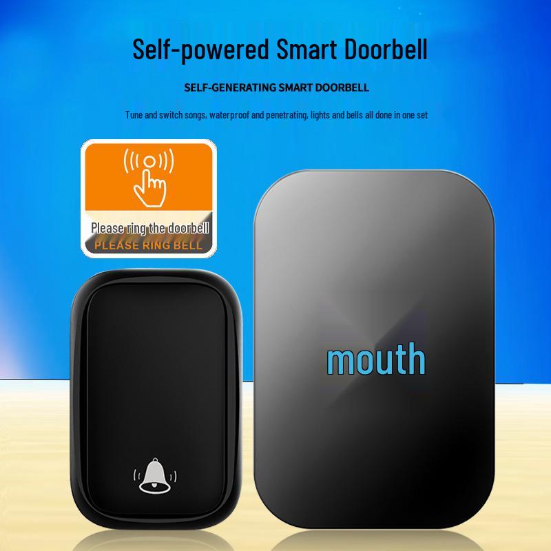 Battery-Free Smart Wireless Doorbell - Self-Powered, Digital, Electronic with EU/US Specs