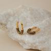 U Shaped 18k Gold Plated Zircon Inlaid Fashion Earrings