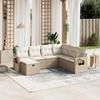 VidaXL Garden Lounge Set with Cushions 7 Pcs, Patio Sofas, Patio Furniture Set, Outdoor Furniture, Beige 3263834