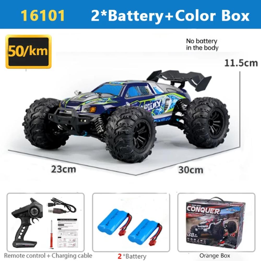SCY 1:16 4WD RC Car 70KM/H Or 50KM/H With LED Light 2.4G Remote Control Cars High Speed Drift Monster 4x4 Truck for Children Gif