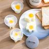 4 Pcs/Set Cute Plastic Egg Boiler Poacher With Oil Brush Heat-resistant Plastic Egg Cooker Tools Egg Mold Kitchen Gadge