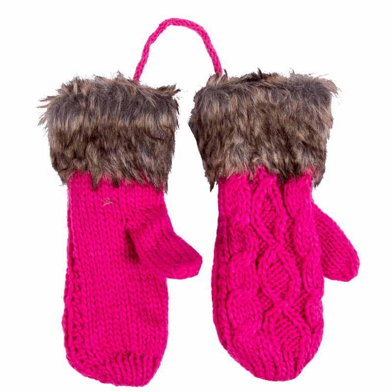 Damen Mädchen Warme Cartoon-Handschuhe Niedliche Gestrickte Winterfäustlinge mit Kuscheligem Komfort