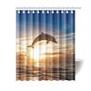 Ocean Shower Curtain Liner,Sea Theme Shower Curtain with 12 Hooks, Washable Dolphin Waterproof Shower Curtain for Bathroom Decor