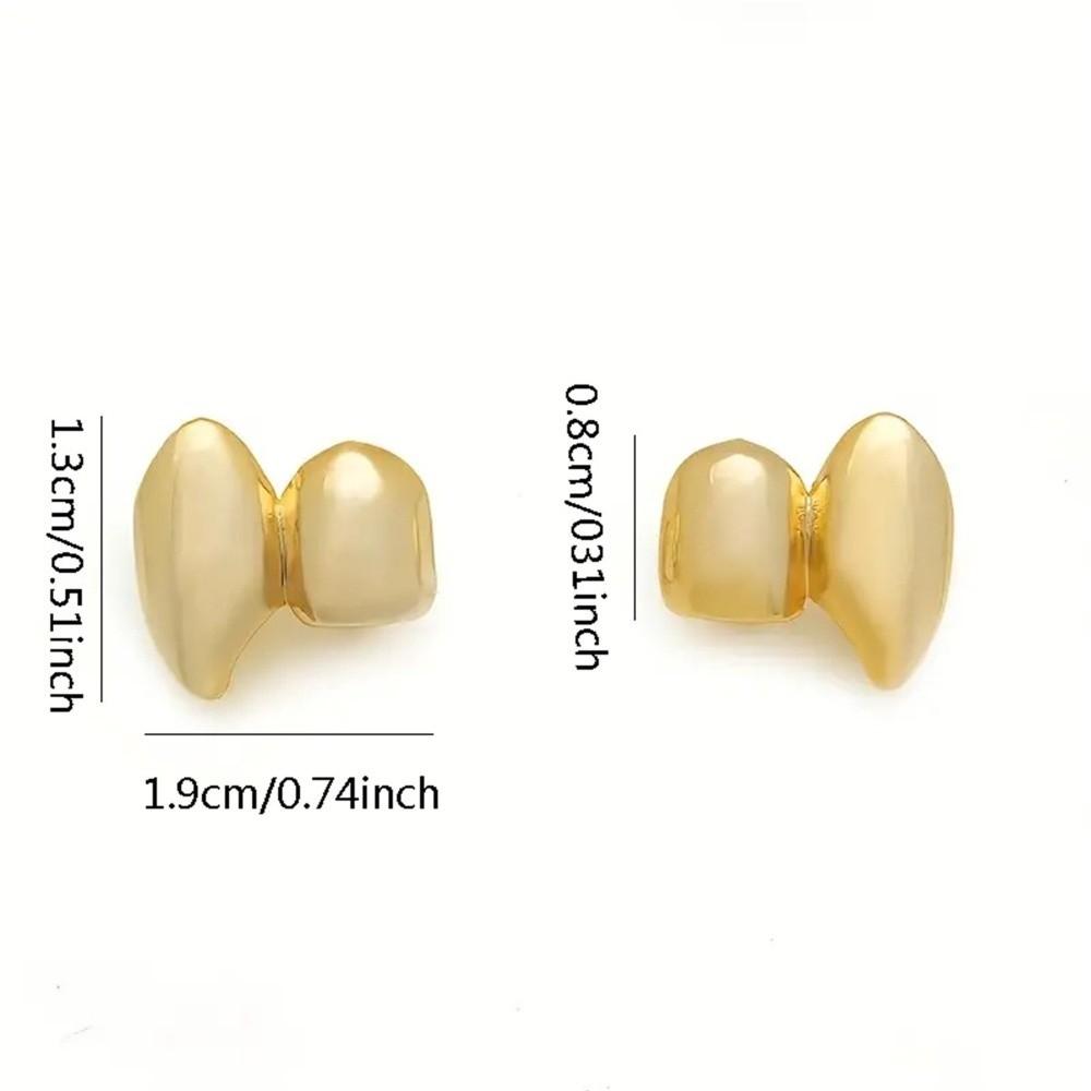 2Pcs/Set Double Glossy Tooth Caps Gold Silver Color Fangs Dental Grills  for Women Men