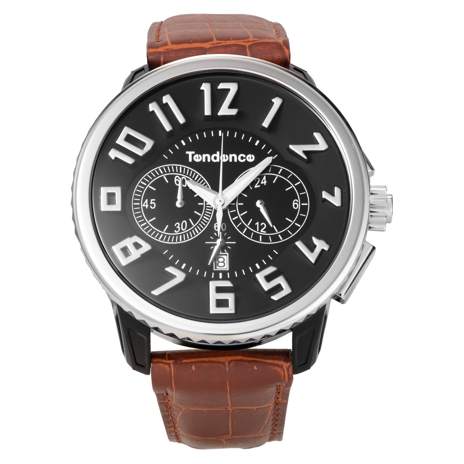

Tendence Gulliver Round Chronograph Watch TG046013-BRLE-AM Men s Brown [Parallel Import]